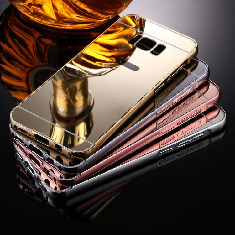 For Galaxy S8 + / G955 Mirror Push Pull Back Shell Cover + Electroplating Bumper Frame Protective Combination Case