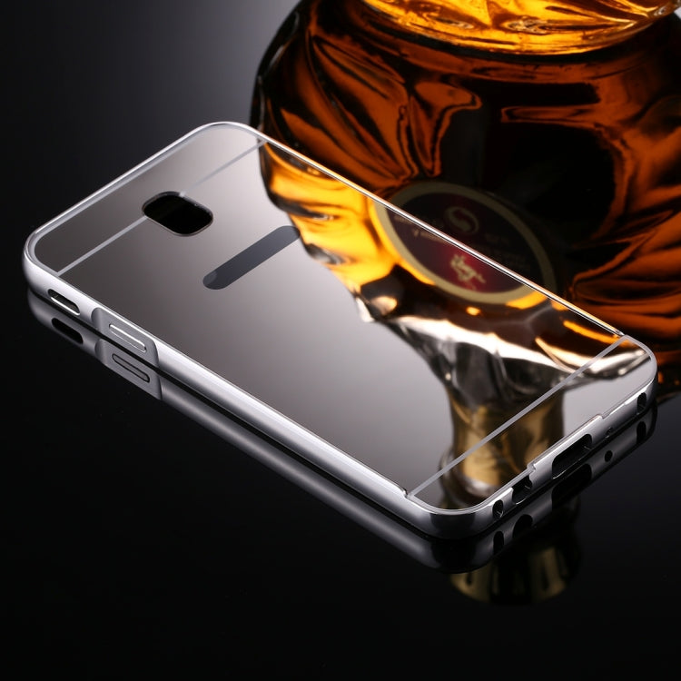 For Galaxy J7 (2017) (EU Version) Mirror Push Pull Back Shell Cover + Electroplating Bumper Frame Protective Combination Case