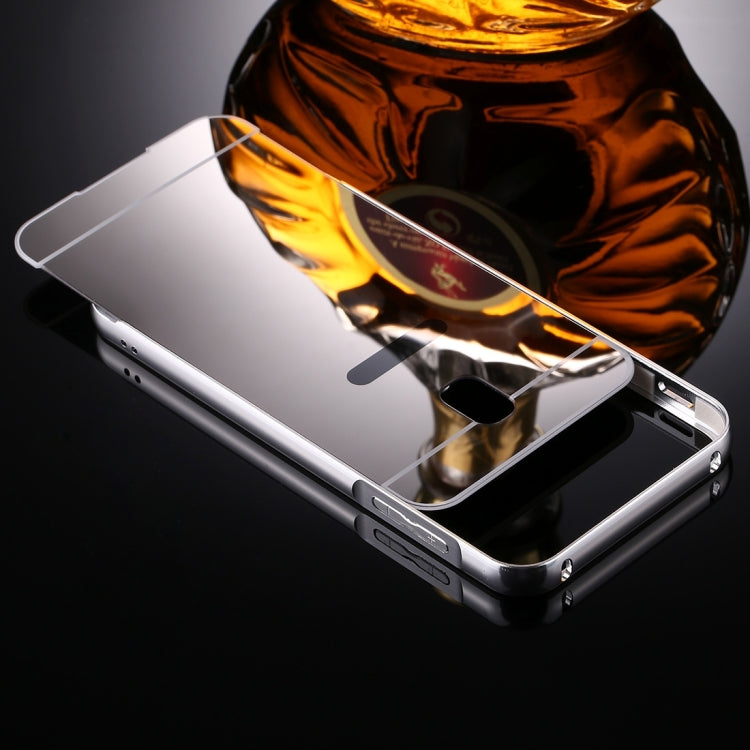 For Galaxy J7 (2017) (EU Version) Mirror Push Pull Back Shell Cover + Electroplating Bumper Frame Protective Combination Case