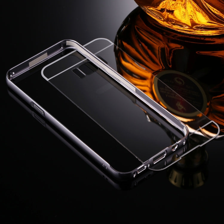 For Galaxy S8 Mirror Push Pull Back Shell Cover + Electroplating Bumper Frame Protective Combination Case