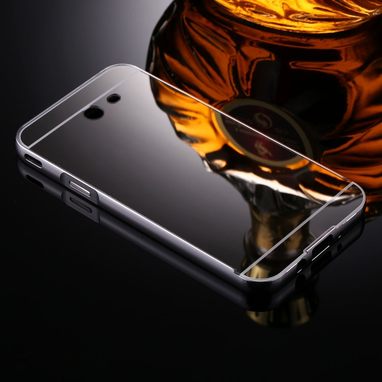 For Galaxy J3 (2017) (US Version) Mirror Push Pull Back Shell Cover + Electroplating Bumper Frame Protective Combination Case