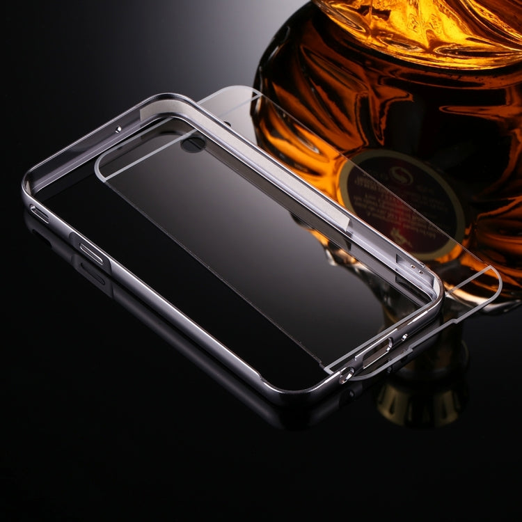 For Galaxy J5 (2017) (US Version) Mirror Push Pull Back Shell Cover + Electroplating Bumper Frame Protective Combination Case