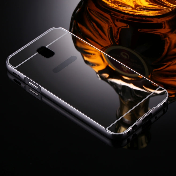 For Galaxy J3 (2017) (EU Version) Mirror Push Pull Back Shell Cover + Electroplating Bumper Frame Protective Combination Case