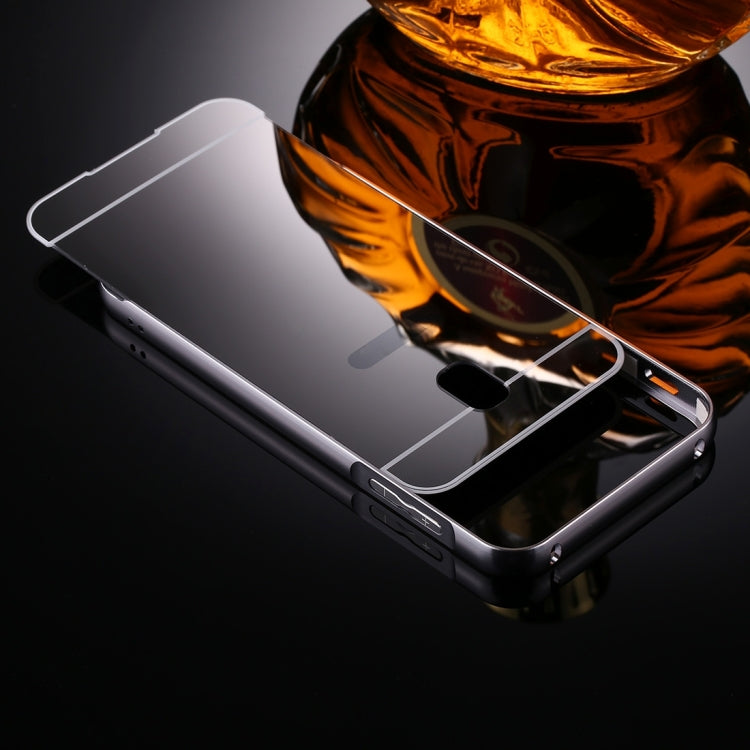 For Galaxy J3 (2017) (EU Version) Mirror Push Pull Back Shell Cover + Electroplating Bumper Frame Protective Combination Case