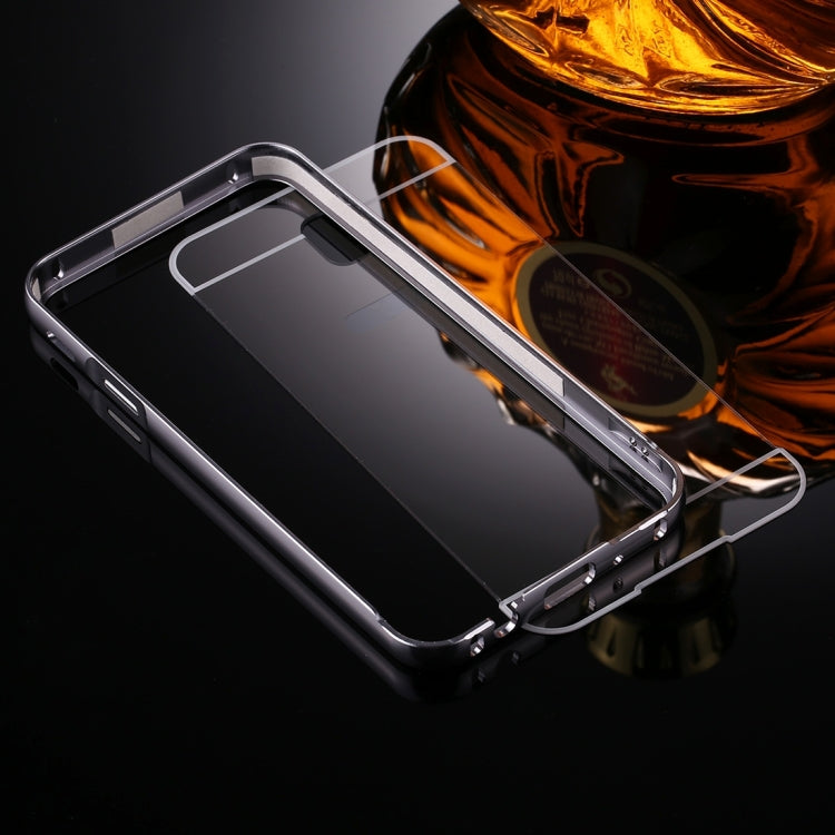 For Galaxy J3 (2017) (EU Version) Mirror Push Pull Back Shell Cover + Electroplating Bumper Frame Protective Combination Case