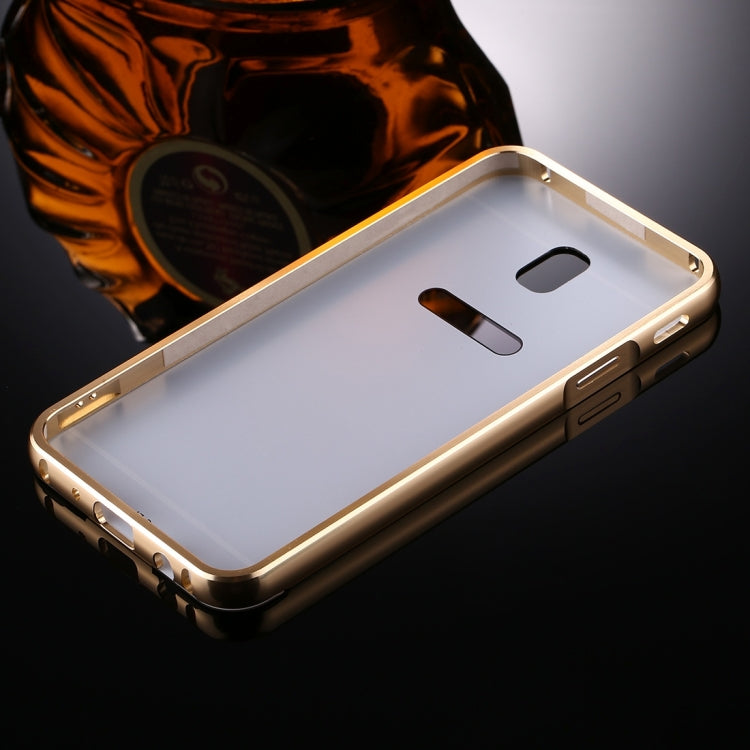 For Galaxy J3 (2017) (EU Version) Mirror Push Pull Back Shell Cover + Electroplating Bumper Frame Protective Combination Case
