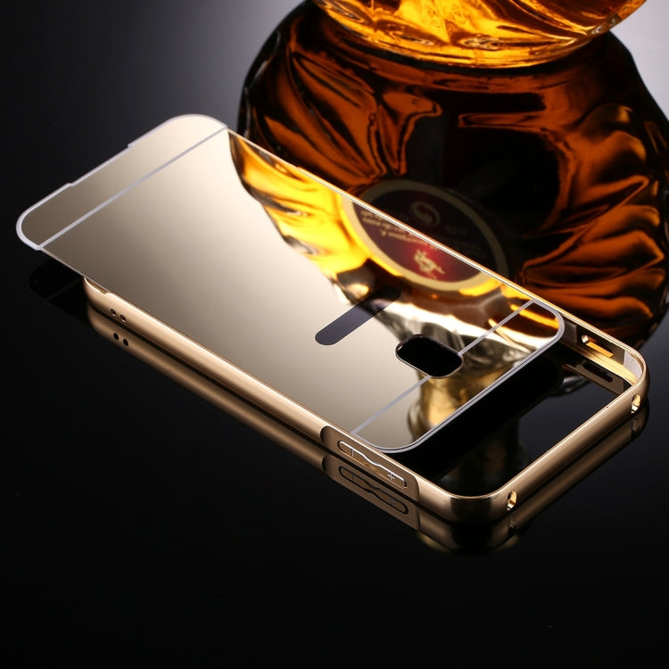 For Galaxy J3 (2017) (EU Version) Mirror Push Pull Back Shell Cover + Electroplating Bumper Frame Protective Combination Case