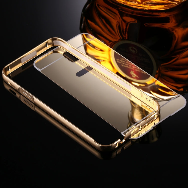 For Galaxy J3 (2017) (EU Version) Mirror Push Pull Back Shell Cover + Electroplating Bumper Frame Protective Combination Case