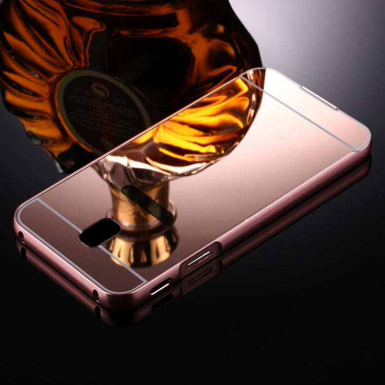 For Galaxy J3 (2017) (EU Version) Mirror Push Pull Back Shell Cover + Electroplating Bumper Frame Protective Combination Case