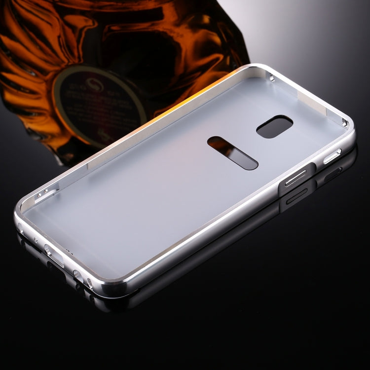 For Galaxy J3 (2017) (EU Version) Mirror Push Pull Back Shell Cover + Electroplating Bumper Frame Protective Combination Case
