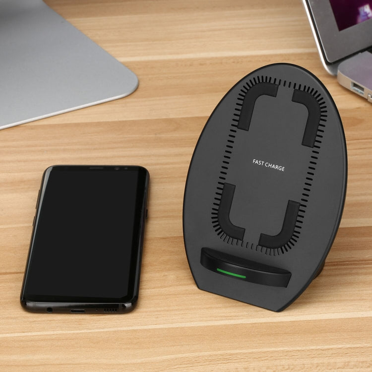 S330 Output 5V 2A Qi Standard Vertical Fan Fast Wireless Charger, Used in Support QI Sandard Phones, For iPhone, Galaxy, Huawei, Xiaomi, LG, HTC and Other Smart Phones