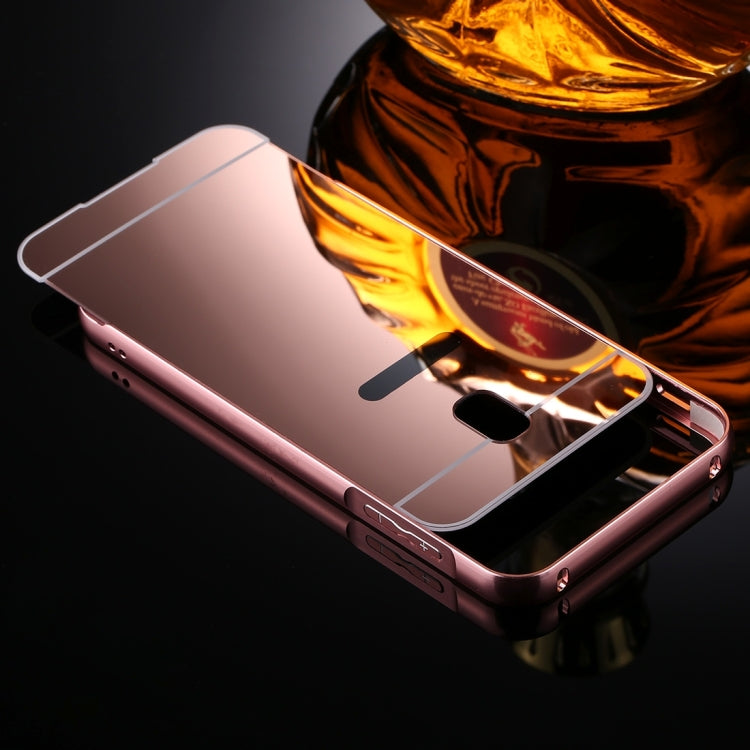 For Galaxy J5 (2017) (EU Version) Mirror Push Pull Back Shell Cover + Electroplating Bumper Frame Protective Combination Case