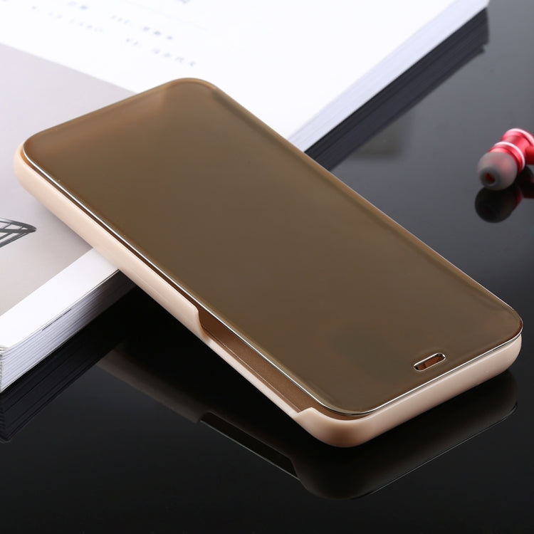 Electroplating Mirror Horizontal Flip Leather Case for Galaxy J8 (2018) , with Holder