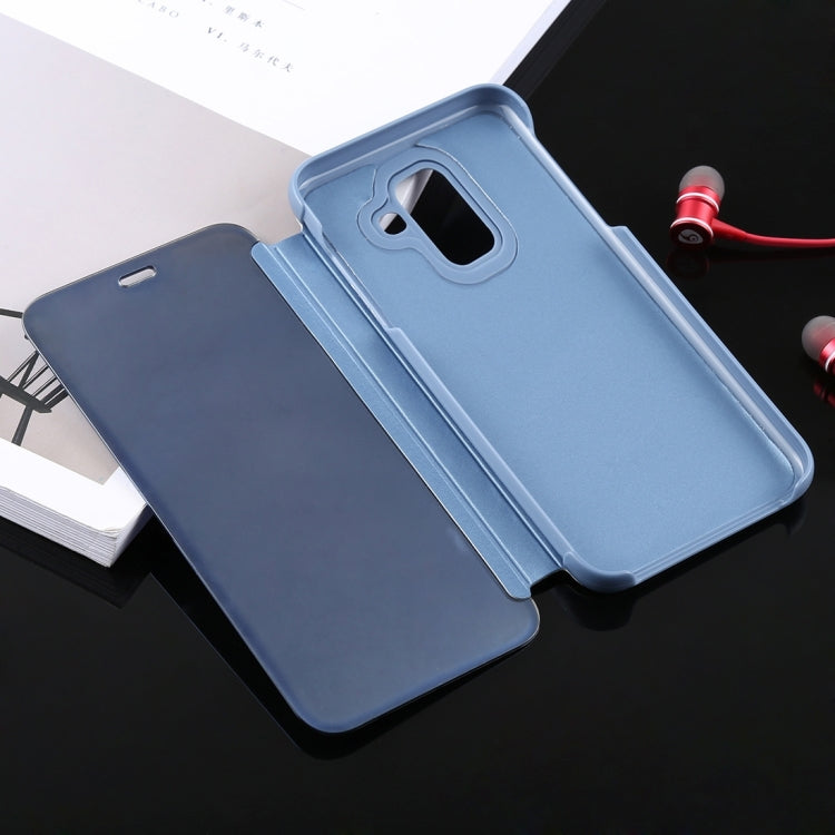 Electroplating Mirror Horizontal Flip Leather Case for Galaxy J8 (2018) , with Holder