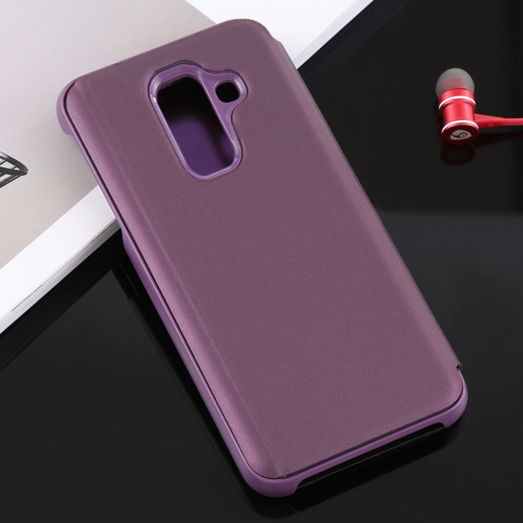 Electroplating Mirror Horizontal Flip Leather Case for Galaxy J8 (2018) , with Holder