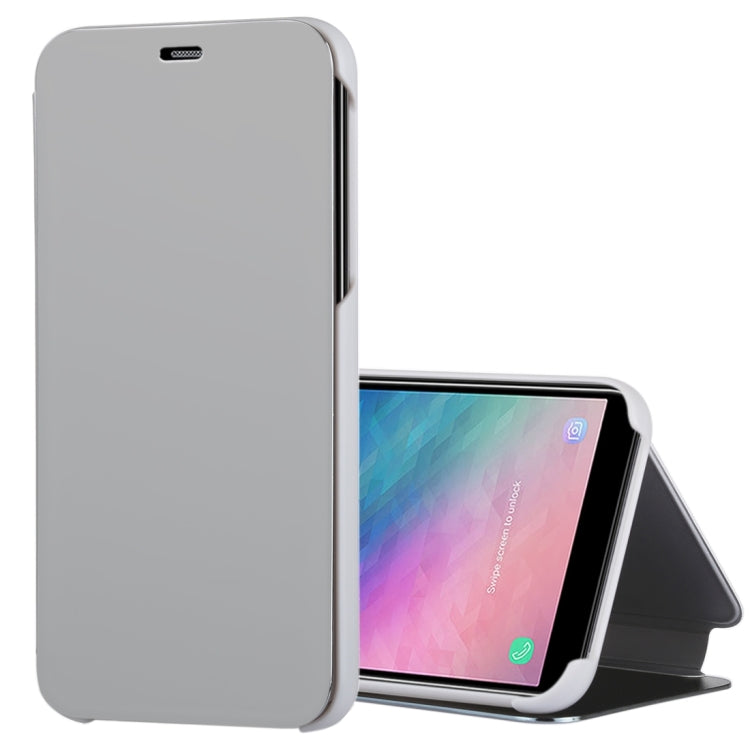 Electroplating Mirror Horizontal Flip Leather Case for Galaxy J8 (2018) , with Holder