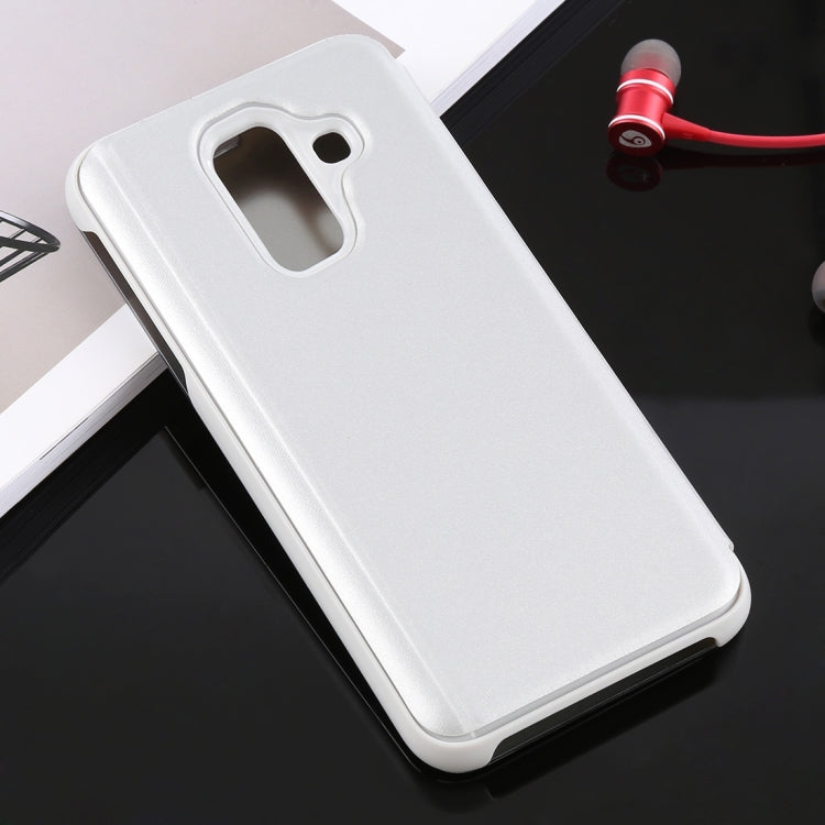 Electroplating Mirror Horizontal Flip Leather Case for Galaxy J8 (2018) , with Holder
