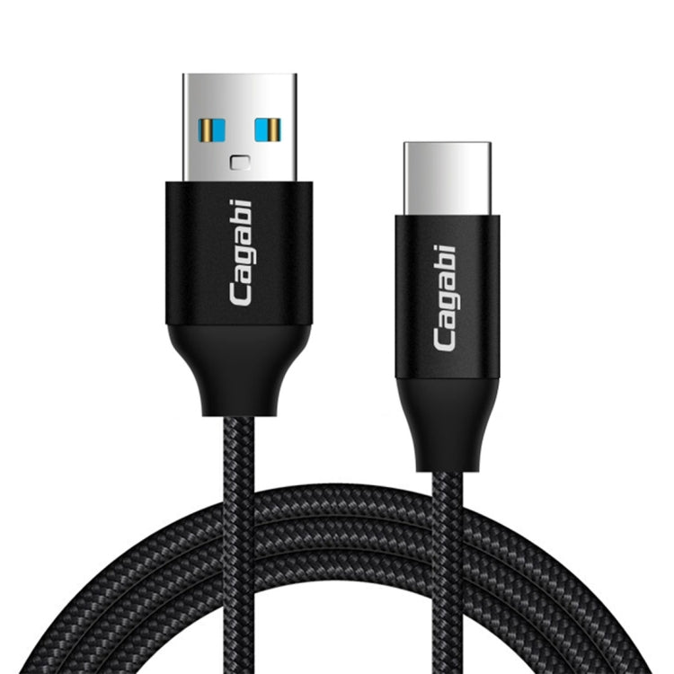 Cagabi N2-3 1m 2.4A Aviation Aluminum Alloy + Nylon USB to USB-C / Type-C Data Sync Fast Charging Cable, For Samsung Galaxy S8 & S8 + / LG G6 / Huawei P10 & P10 Plus / Xiaomi Mi 6 & Max 2 and other Smartphones