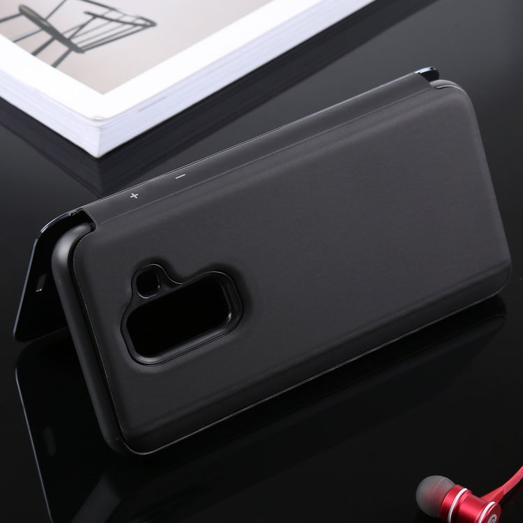 Electroplating Mirror Horizontal Flip Leather Case for Galaxy J6 (2018) , with Holder