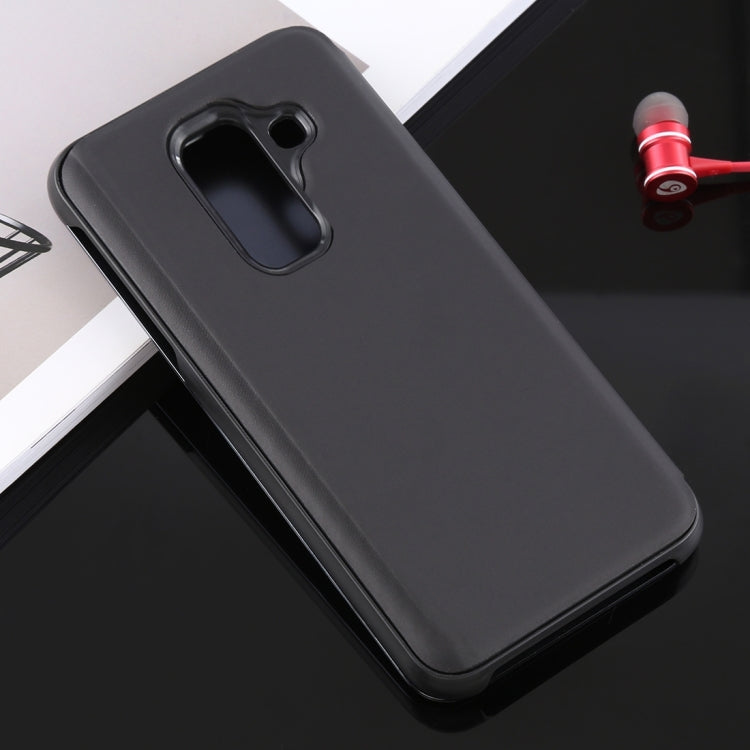 Electroplating Mirror Horizontal Flip Leather Case for Galaxy J4 (2018) , with Holder
