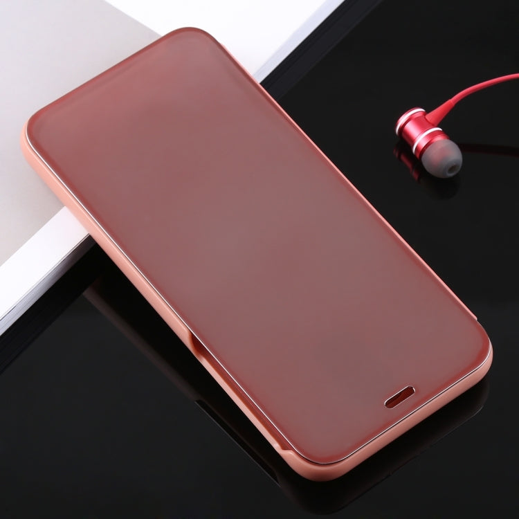 Electroplating Mirror Horizontal Flip Leather Case for Galaxy J4 (2018) , with Holder
