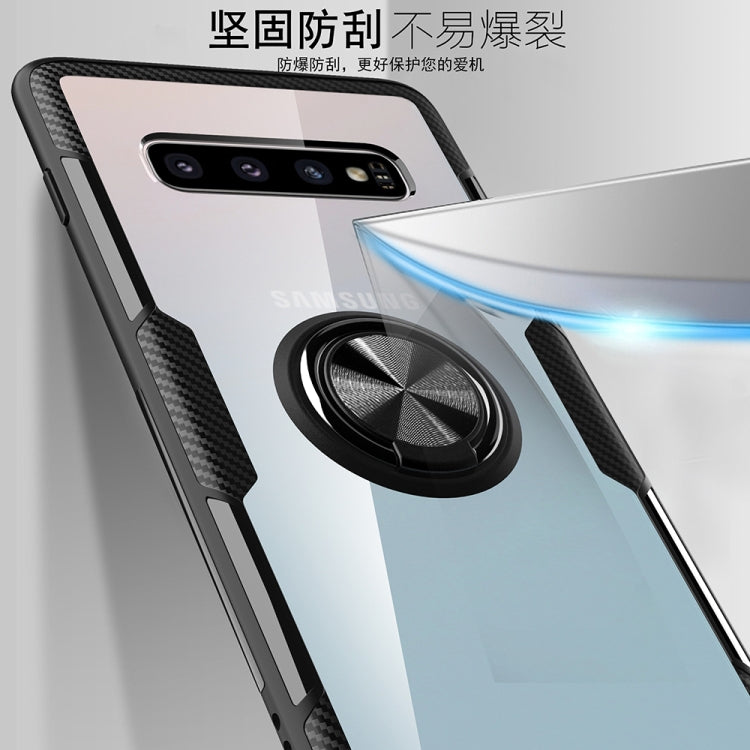 Scratchproof TPU + Acrylic Ring Bracket Protective Case for Galaxy S10 Pro