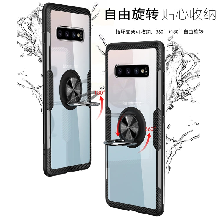 Scratchproof TPU + Acrylic Ring Bracket Protective Case for Galaxy S10 Pro