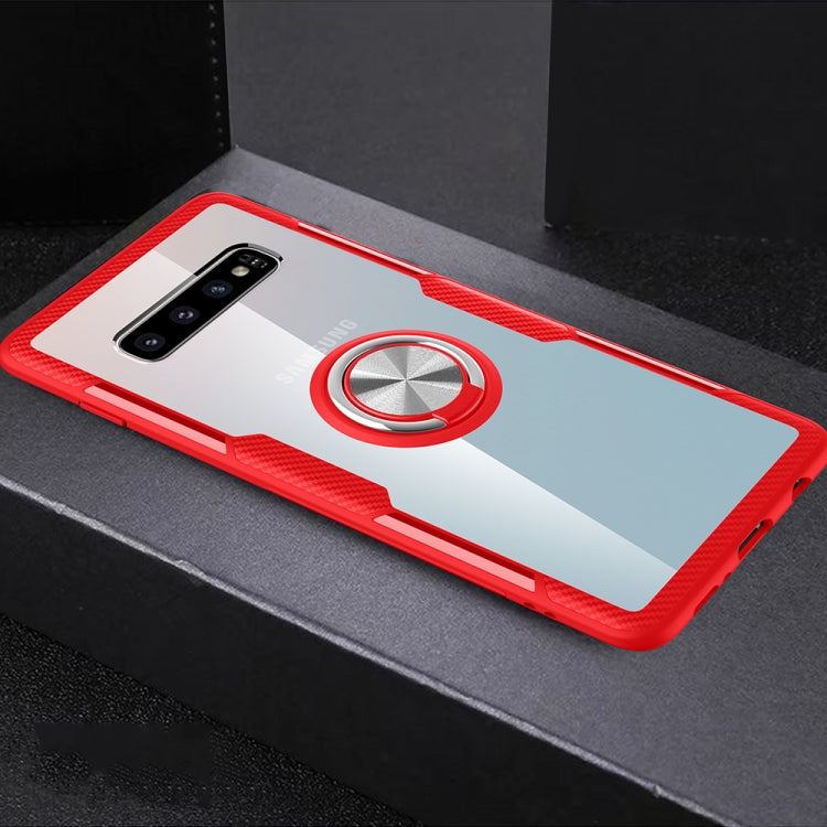 Scratchproof TPU + Acrylic Ring Bracket Protective Case for Galaxy S10 Pro