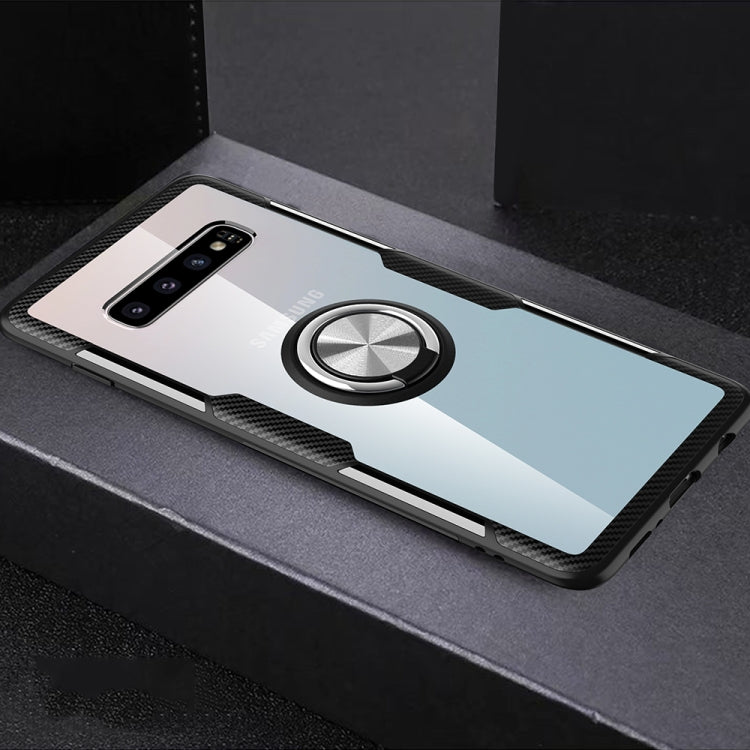 Scratchproof TPU + Acrylic Ring Bracket Protective Case for Galaxy S10 Pro