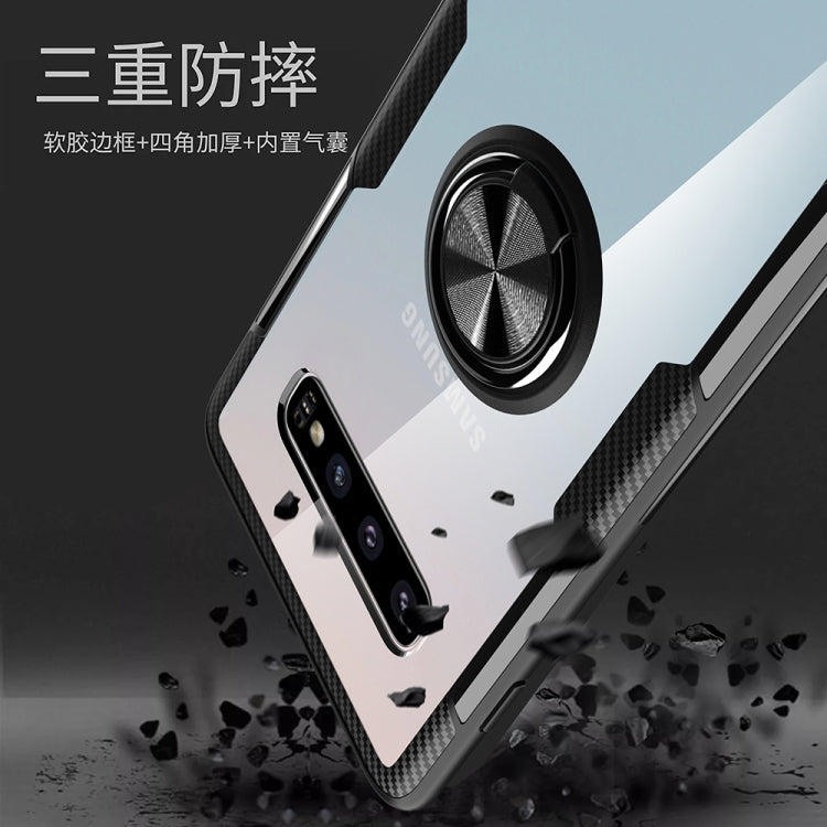 Scratchproof TPU + Acrylic Ring Bracket Protective Case for Galaxy S10 Pro