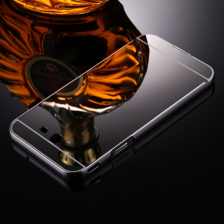 For Galaxy J7 (2017) (US Version) Mirror Push Pull Back Shell Cover + Electroplating Bumper Frame Protective Combination Case