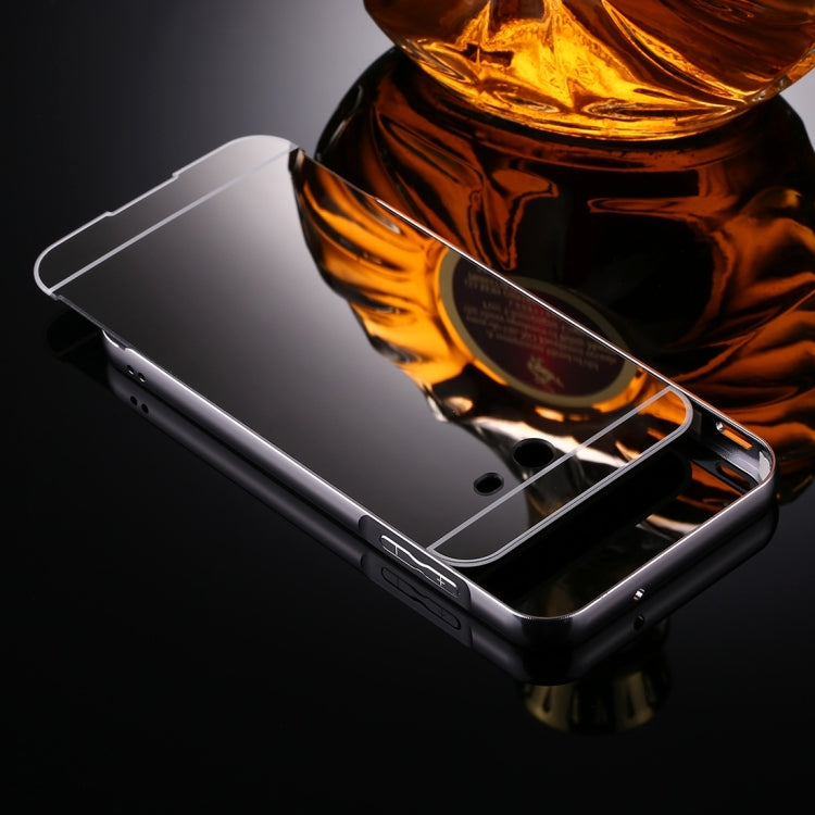 For Galaxy J7 (2017) (US Version) Mirror Push Pull Back Shell Cover + Electroplating Bumper Frame Protective Combination Case