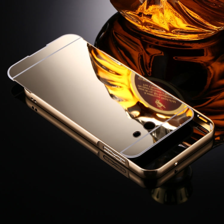 For Galaxy J7 (2017) (US Version) Mirror Push Pull Back Shell Cover + Electroplating Bumper Frame Protective Combination Case