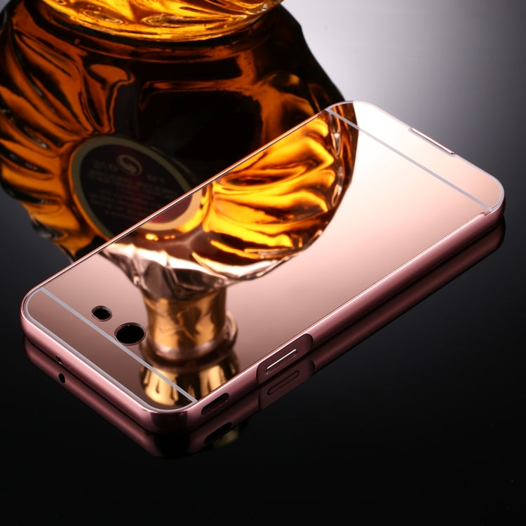 For Galaxy J7 (2017) (US Version) Mirror Push Pull Back Shell Cover + Electroplating Bumper Frame Protective Combination Case