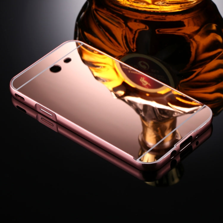 For Galaxy J7 (2017) (US Version) Mirror Push Pull Back Shell Cover + Electroplating Bumper Frame Protective Combination Case