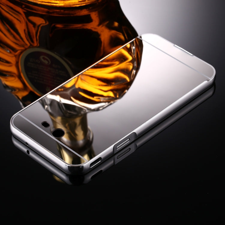 For Galaxy J7 (2017) (US Version) Mirror Push Pull Back Shell Cover + Electroplating Bumper Frame Protective Combination Case
