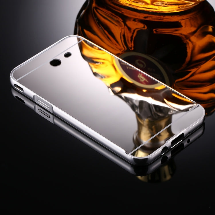 For Galaxy J7 (2017) (US Version) Mirror Push Pull Back Shell Cover + Electroplating Bumper Frame Protective Combination Case