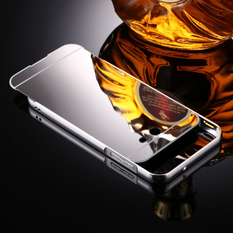 For Galaxy J7 (2017) (US Version) Mirror Push Pull Back Shell Cover + Electroplating Bumper Frame Protective Combination Case