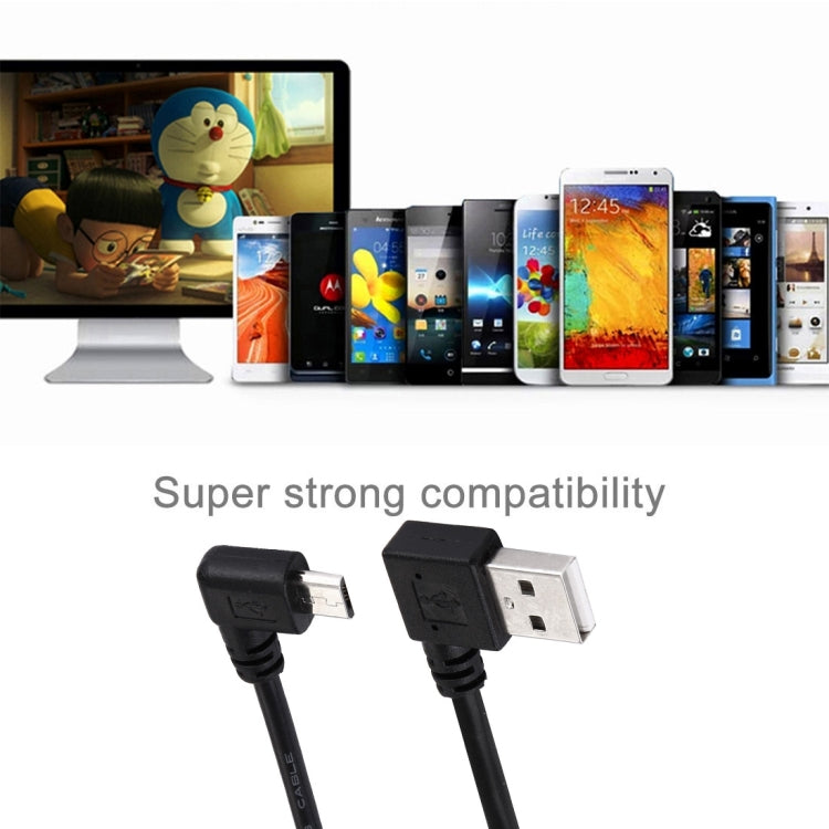 20cm USB 2.0 Right Turn Elbow to Micro USB Elbow Data Cable