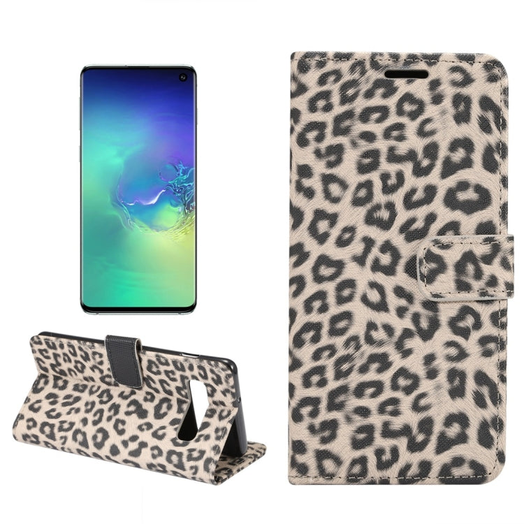 Leopard Texture PU + TPU Horizontal Flip Leather Case for Galaxy S10 Plus, with Holder & Card Slots & Wallet