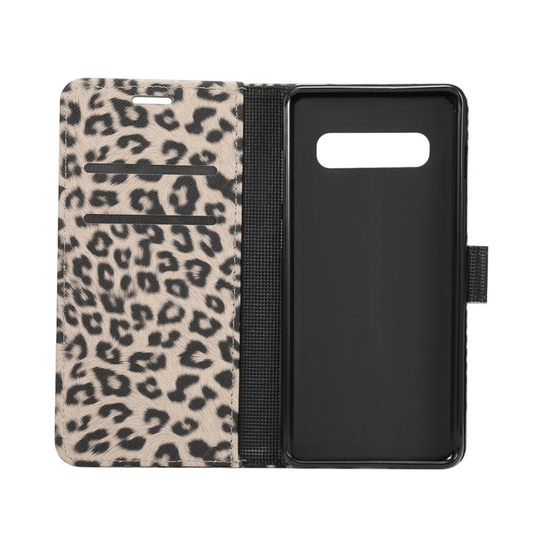Leopard Texture PU + TPU Horizontal Flip Leather Case for Galaxy S10 Plus, with Holder & Card Slots & Wallet