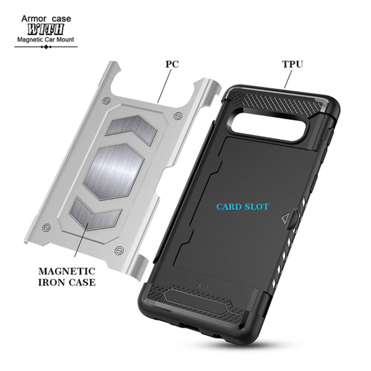Shockproof Armor TPU + PC Protective Case for Galaxy S10 Plus, with Card Slot
