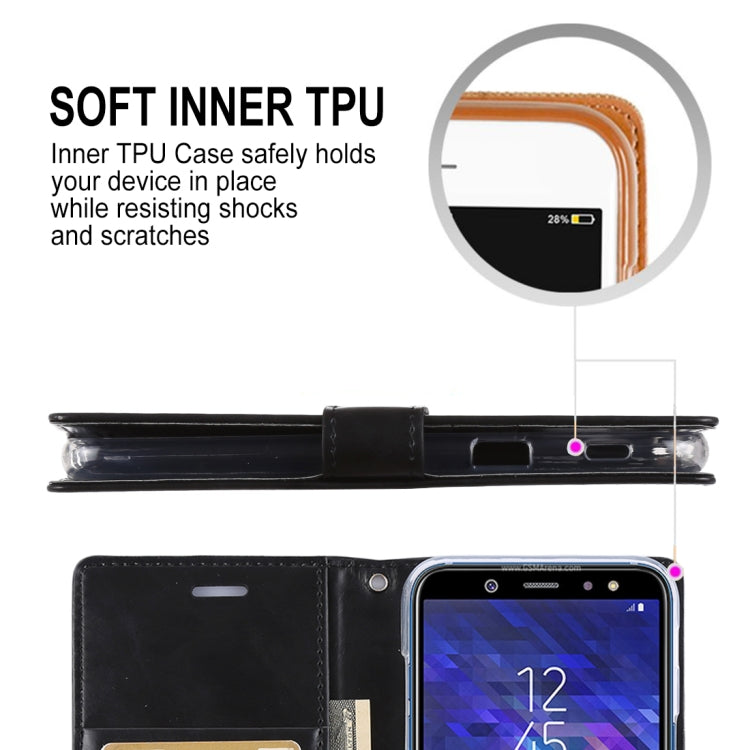 GOOSPERY Crazy Horse Texture Horizontal Flip PU Leather Case for Galaxy A6 (2018), with Holder & Card Slots & Wallet