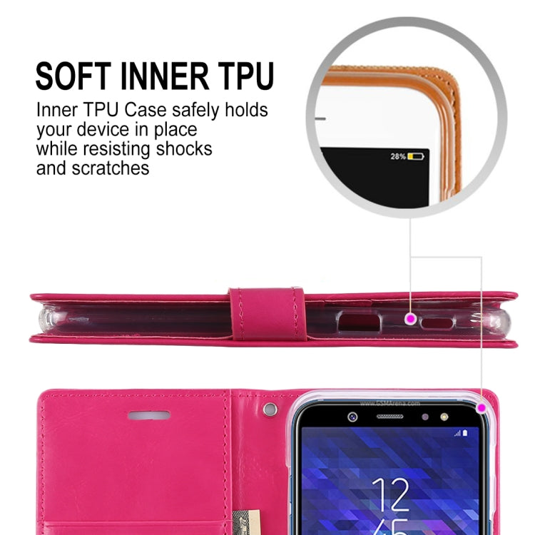 GOOSPERY Crazy Horse Texture Horizontal Flip PU Leather Case for Galaxy A6 (2018), with Holder & Card Slots & Wallet