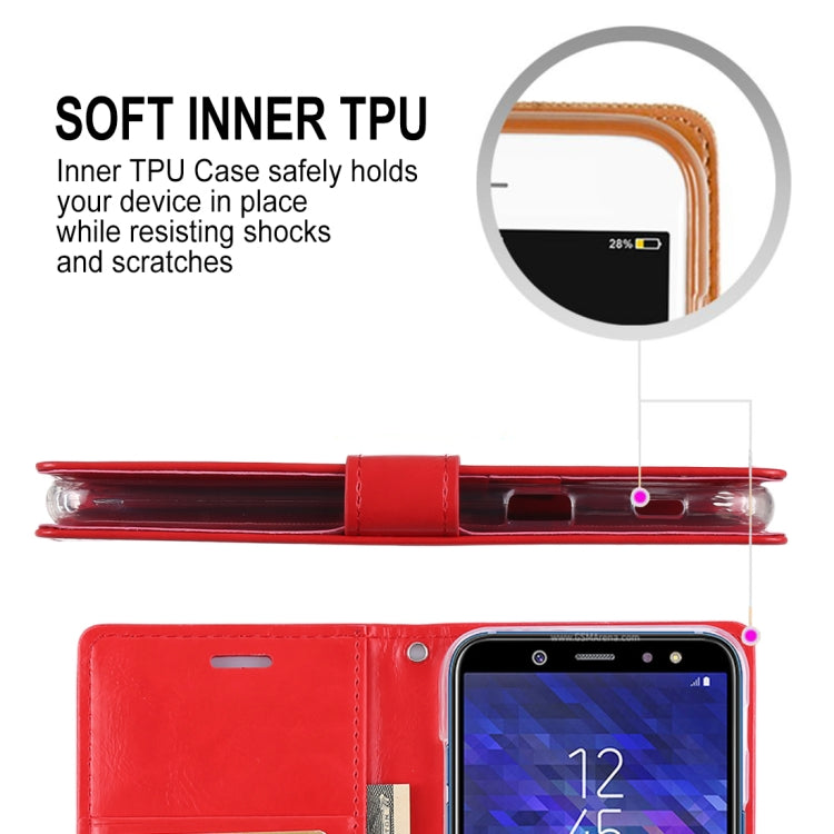 GOOSPERY Crazy Horse Texture Horizontal Flip PU Leather Case for Galaxy A6 (2018), with Holder & Card Slots & Wallet