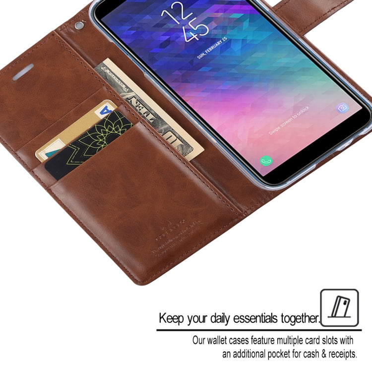 GOOSPERY Crazy Horse Texture Horizontal Flip PU Leather Case for Galaxy A6 (2018), with Holder & Card Slots & Wallet