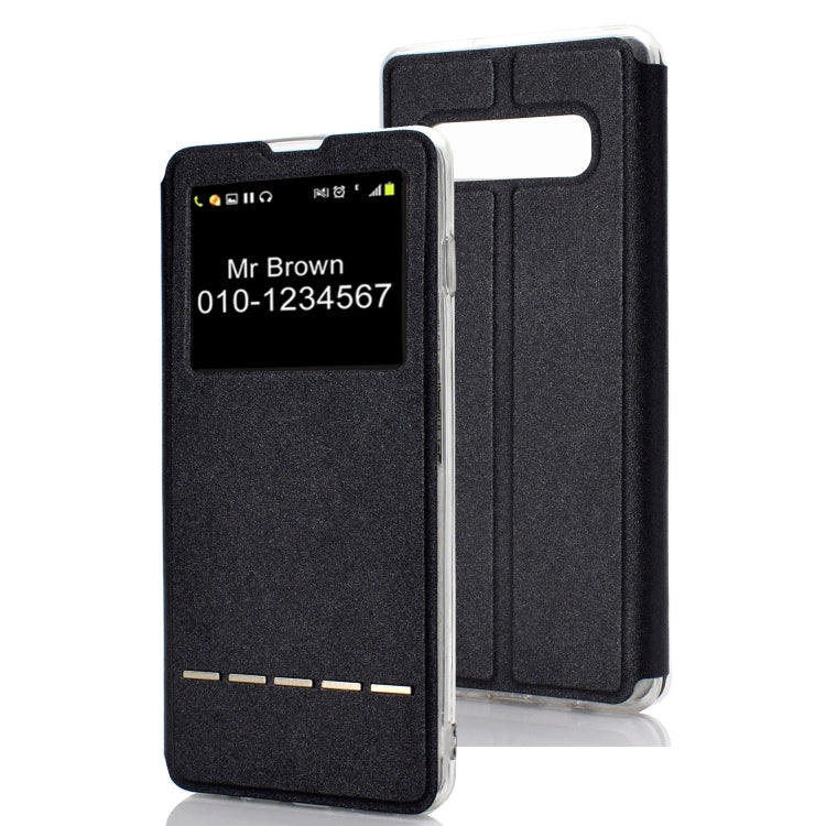Horizontal Flip Leather Case for Galaxy S10, with Holder & Call Display ID