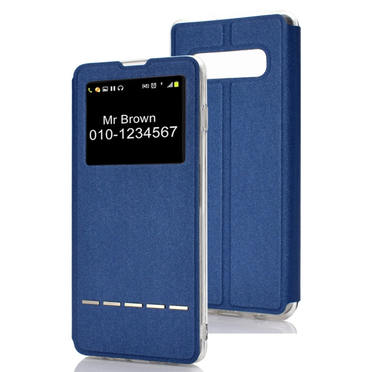 Horizontal Flip Leather Case for Galaxy S10, with Holder & Call Display ID