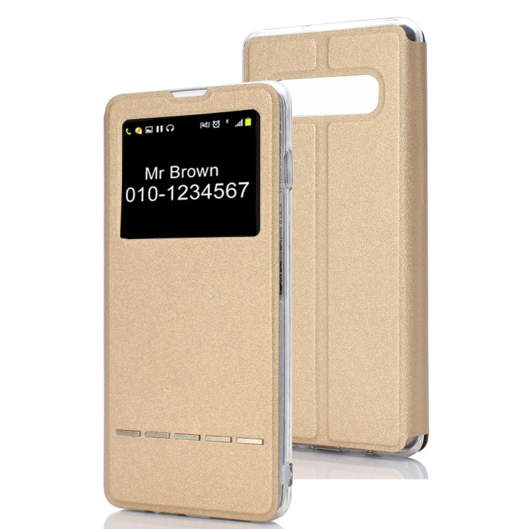 Horizontal Flip Leather Case for Galaxy S10+, with Holder & Call Display ID