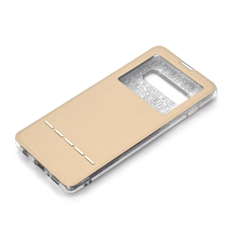 Horizontal Flip Leather Case for Galaxy S10+, with Holder & Call Display ID